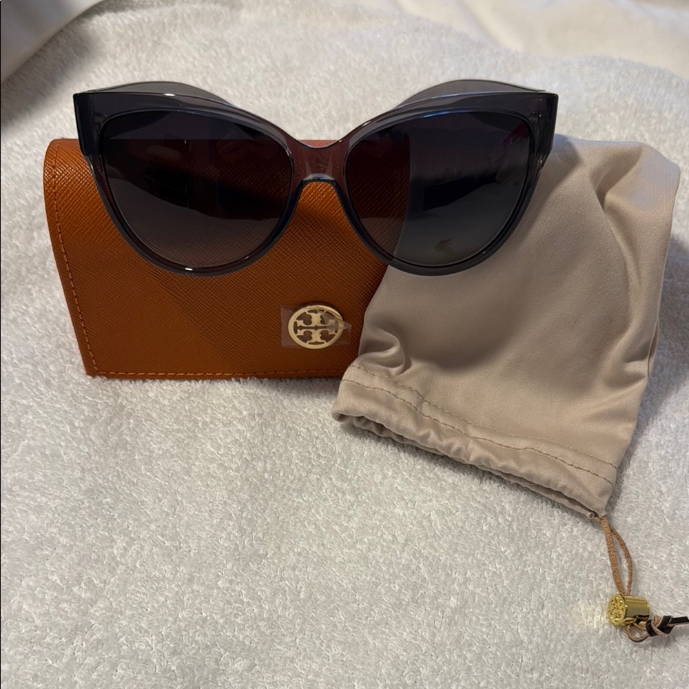 Tory Burch Black and Orange Cat-Eye Sunglasses